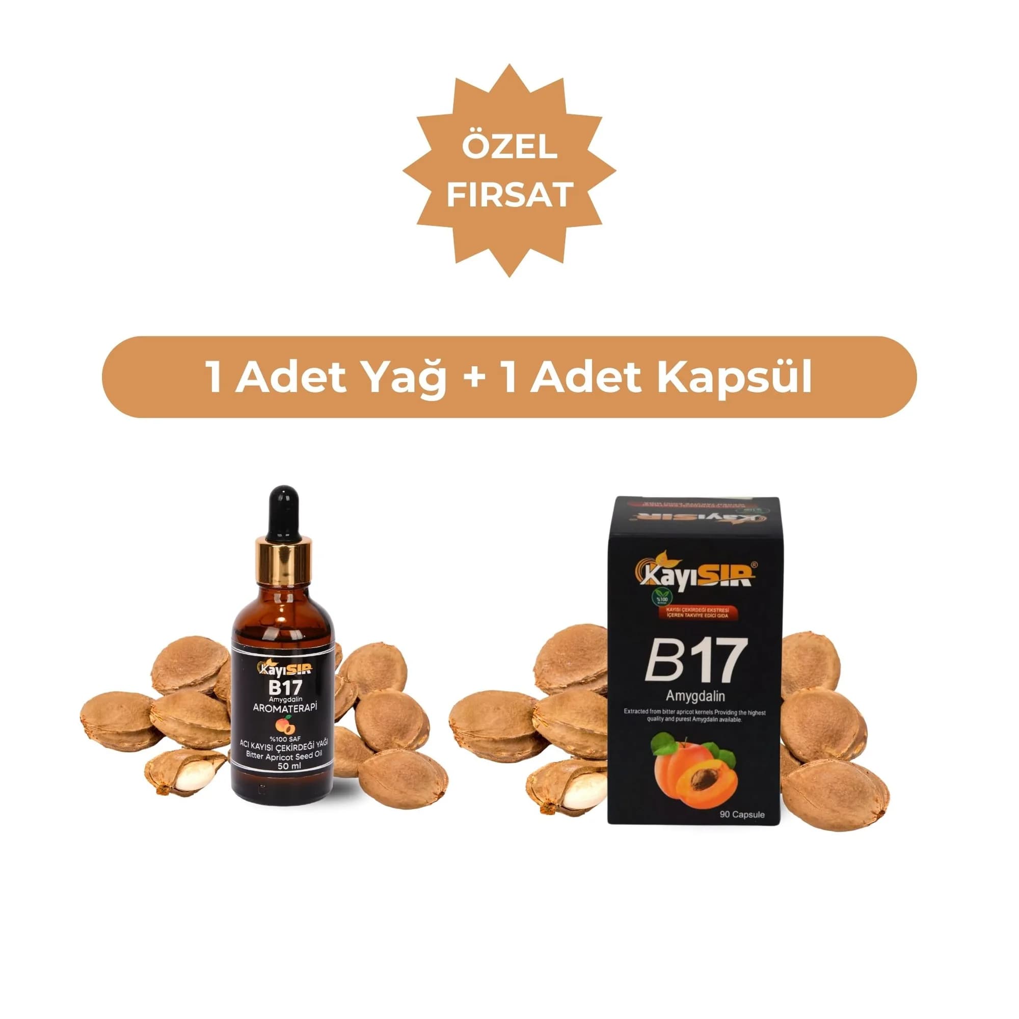 B17 Amygdalin Set (Yağ + Kapsül + Bakım Yağı)